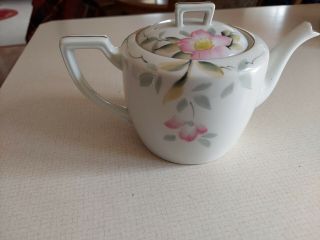 Vintage Noritake China Porcelain Tea Pot w/ Cover Lid,  Pink Azalea Pattern Japan 3