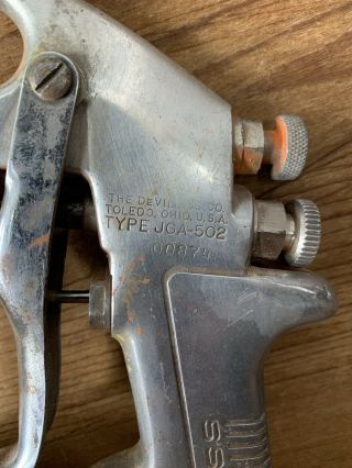 Vintage DevilBiss Type JGA - 502 Air Paint Spray Gun w/ cup 3