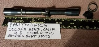 Vintage Pan Technics,  Solana Beach,  Calif 4x Power Rifle Scope