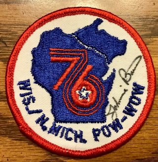 Vtg Royal Rangers Patch 1976 Pow Wow Wis.  N.  Mich Signed Founder Johnnie Barnes