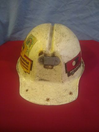 Vintage White Ed Bullard Mk 2 Hard Boiled " Miners/ Hard Hat W/ Liner Usa