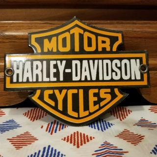 Vintage Harley Davidson Motorcycles Dealership Shop Service Porcelain Sign