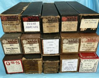 Vintage Imperial Player Piano Rolls,  Previously Played - Bundle Of 15 Rolls