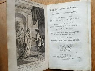 William Shakespeare Play The Merchant Of Venice 1773 Edition - 18th Century