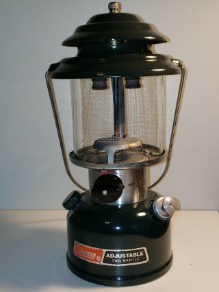 Vintage 1989 Coleman Gas Two Mantle Adjustable Lantern 288a700 Camping