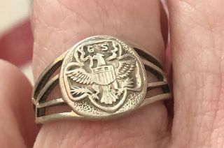 Vtg Rare 1930’s Girl Scout Ob Sterling Silver Ring Size 5