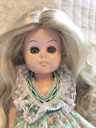 Vintage Vogue Ginger Doll,  Hard Plastic,  Green Eyes,  Blonde,  1950s,  Repaired