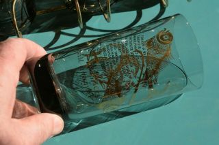 Vintage Federal Glass Zodiac Horoscope highball tumblers Smoke gold 8 glass hold 2