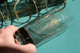 Vintage Federal Glass Zodiac Horoscope highball tumblers Smoke gold 8 glass hold 3