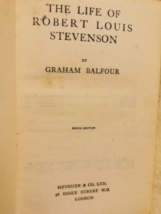 Antique Book Of The Life Of Robert Louis Stevenson,  By Graham Balfour - 1911 2