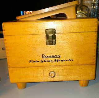 Vintage Ronson Roto - Shine Magnetic Electric Shoe Polisher &accessories