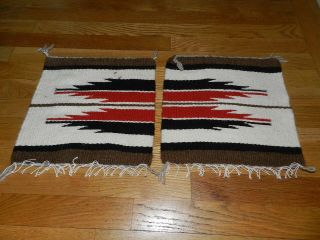 Pair Vintage Small Navajo Rugs,  12 " X12 ",  Nr