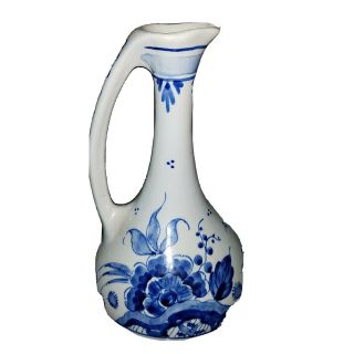 Antique Vintage Rare Delft Blue Small Pitcher Creamer Vase Hand Painted Holland