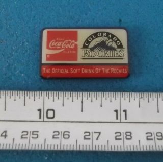 Colorado Rockies Coca - Cola Classic Mlb Baseball Pin M944