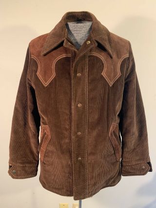 Vintage Corduroy And Suede Rockabilly Cowboy Western Coat Size M
