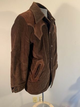 Vintage Corduroy And Suede Rockabilly Cowboy Western Coat Size M 2