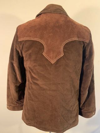 Vintage Corduroy And Suede Rockabilly Cowboy Western Coat Size M 3