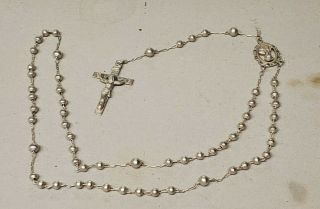 Signed Hayward Sterling Silver 925 Rosary Beaded Catholic Cross Medal Vintage