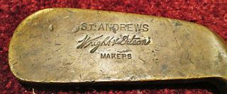 Vintage Wright & Ditson Hickory Shaft Brass Head St Andrews Putter