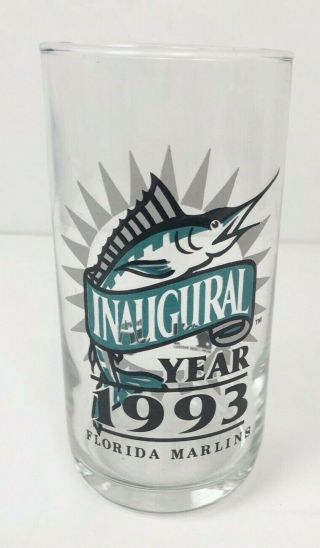 Florida Marlins Vintage Inaugural Year 1993 Mlb Baseball Drinking Glass