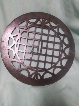 Victorian Round 11 1/2 " Heat Air Register Wall Floor Grate Vent Cover Vintage 2