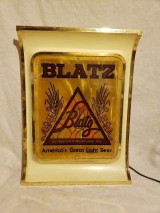 Vintage Blatz Beer Lighted Sign G Heileman Brewing Company Milwaukee Wisconsin