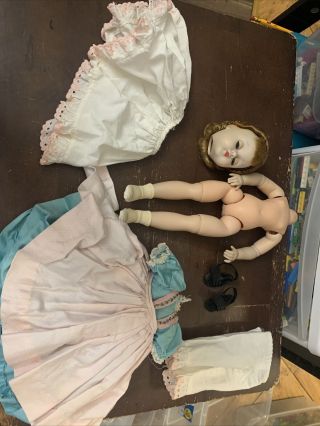 Vintage Rare Madame Alexander 14 " Little Women Amy Bend Knees Doll Tlc