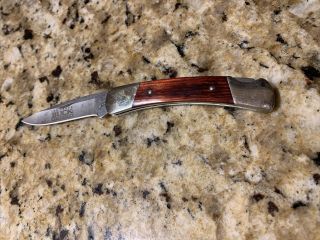 Vintage Buck Knife 501 Folding 100 Year Anniversary In Walnut Box With Coin