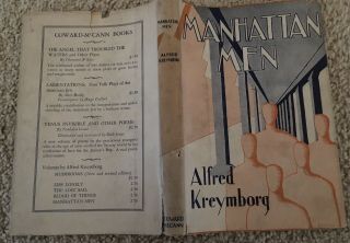 “ Manhattan Men” by Alfred Kreymborg - 1929 - 1st Ed 2