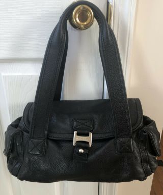 Vintage Michael Kors Black Leather Satchel Handbag