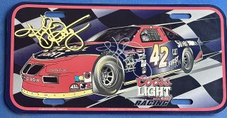 Autographed Signed Kyle Petty 42 Nascar Vanity Licence Plate Coors Light