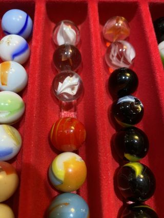 70 Vintage Antique Glass Marbles Mixed Akro Agate Peltier,  Popeyes And Others 3