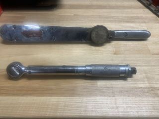 Vintage Snap On Torque Wrench 1/2 Drive.  3/8 Drive Unknown Brand Torque