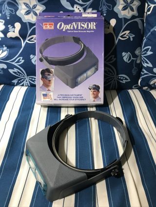 Vintage Donegan Opti - Visor Da - 3 Head Band Magnifier W/ Box