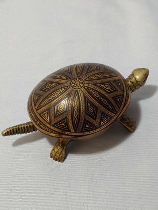 Vintage Boj Eibar Brass Turtle Wind Up Hotel Desk Bell - Needs Tinkering With.