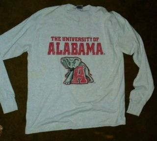 Gray University Of Alabama Crimson Tide Long Sleeve T - Shirt Men 