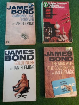 James Bond Pan Books Ian Fleming Goldfinger Diamonds Are Forever Man With Golden