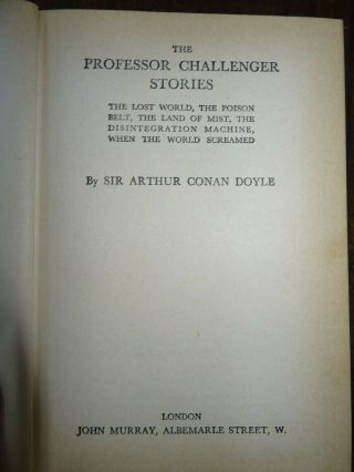 1969 THE PROFESSOR CHALLENGER STORIES by SIR ARTHUR CONAN DOYLE THE LOST WORLD ^ 2