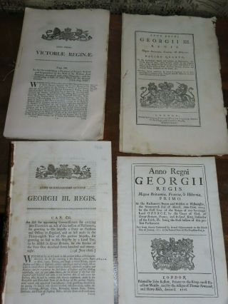 1716 - 1837 Acts Of Parliament X4 George I & Iii Land Tax Cornwall Plymouth