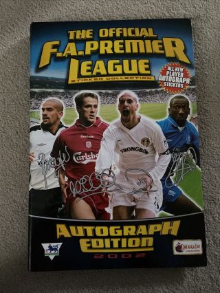 Merlin Premier League 2002 100 Complete Sticker Album & Binder & Mini