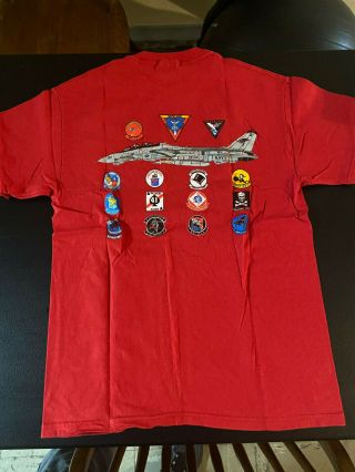 F14 Fighter Wing T Shirt,  Rare Vintage T Shirt Size M Medium,