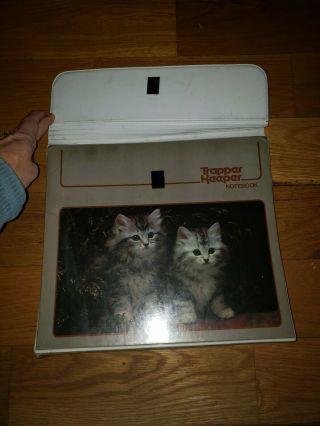 Vintage 80s Mead Trapper Keeper Notebook Folder 3 - Ring Binder Kittens Cats 2