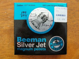 Vintage Beeman Silver Jet Airgun Pellets 177 Cal