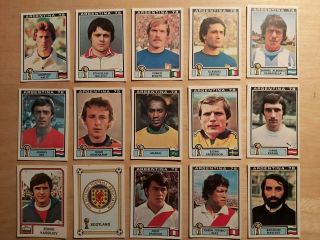 Panini World Cup Argentina 78 Stickers X 15