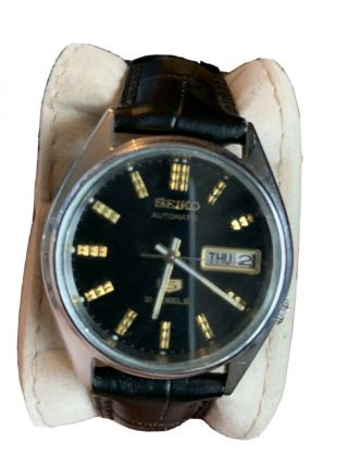 Seiko 5 Vintage 1970s 7019 - 6081 W/ Black And Gold Dial,  35mm