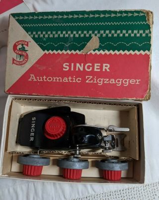 Vintage Singer Automatic Zigzagger Model 161103 With Box Great Shape