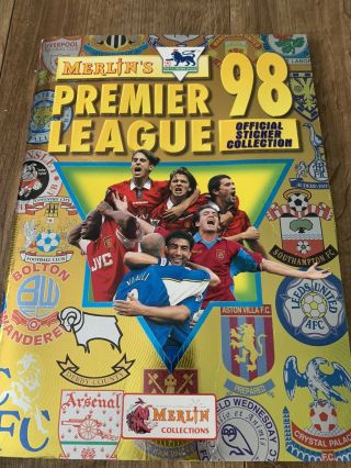 Merlin Premier League 1998 Sticker Album Complete