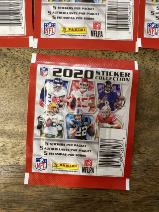 2020 Panini Nfl Stickers 26 Packs With 5 Stickers Per Pack 130 Stickers