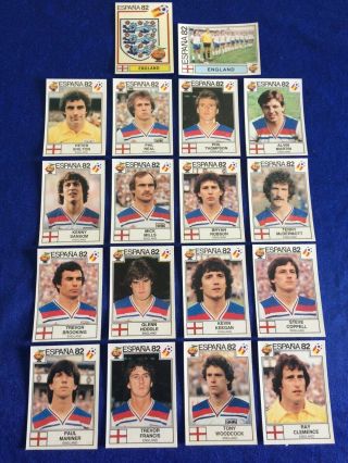 Panini Vintage Espana 82 World Cup Football Stickers Complete England Team