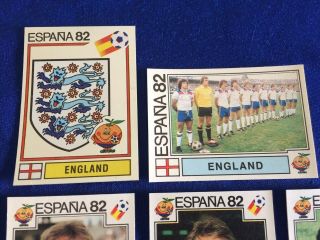 Panini Vintage Espana 82 World Cup Football Stickers Complete ENGLAND team 3